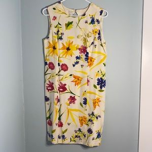 100% Silk Watercolor Floral Dress